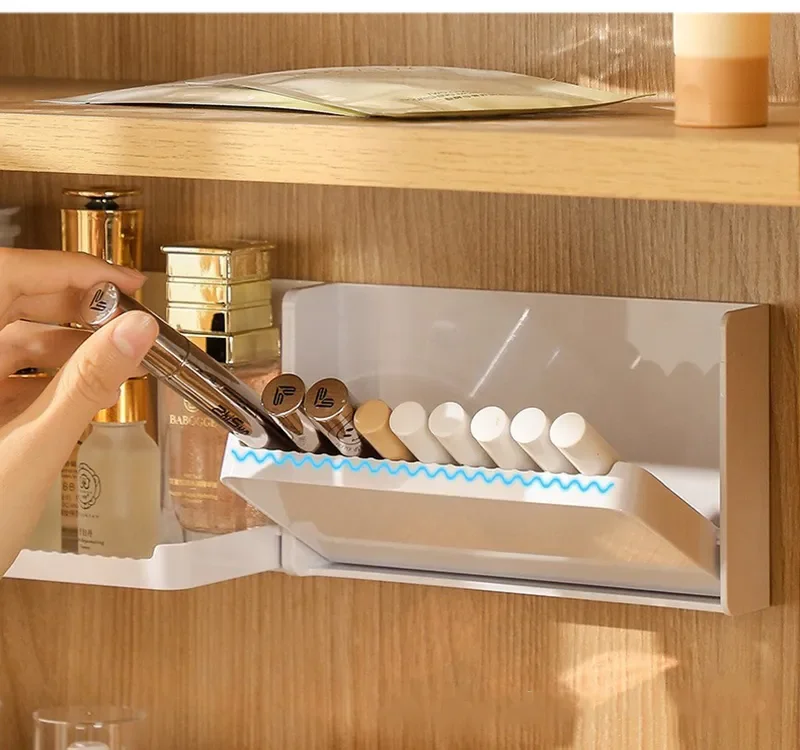 Cosmetics Storage Rack Foldable Wall Mounted Punch-Free Lipstick Holder Wall Shelf Dressing Table Makeup Organizer Adjustable
Cosmetics Storage Rack Foldable Wall Mounted Punch-Free Lipstick Holder Wall Shelf Dressing Table Makeup Organizer Adjustable