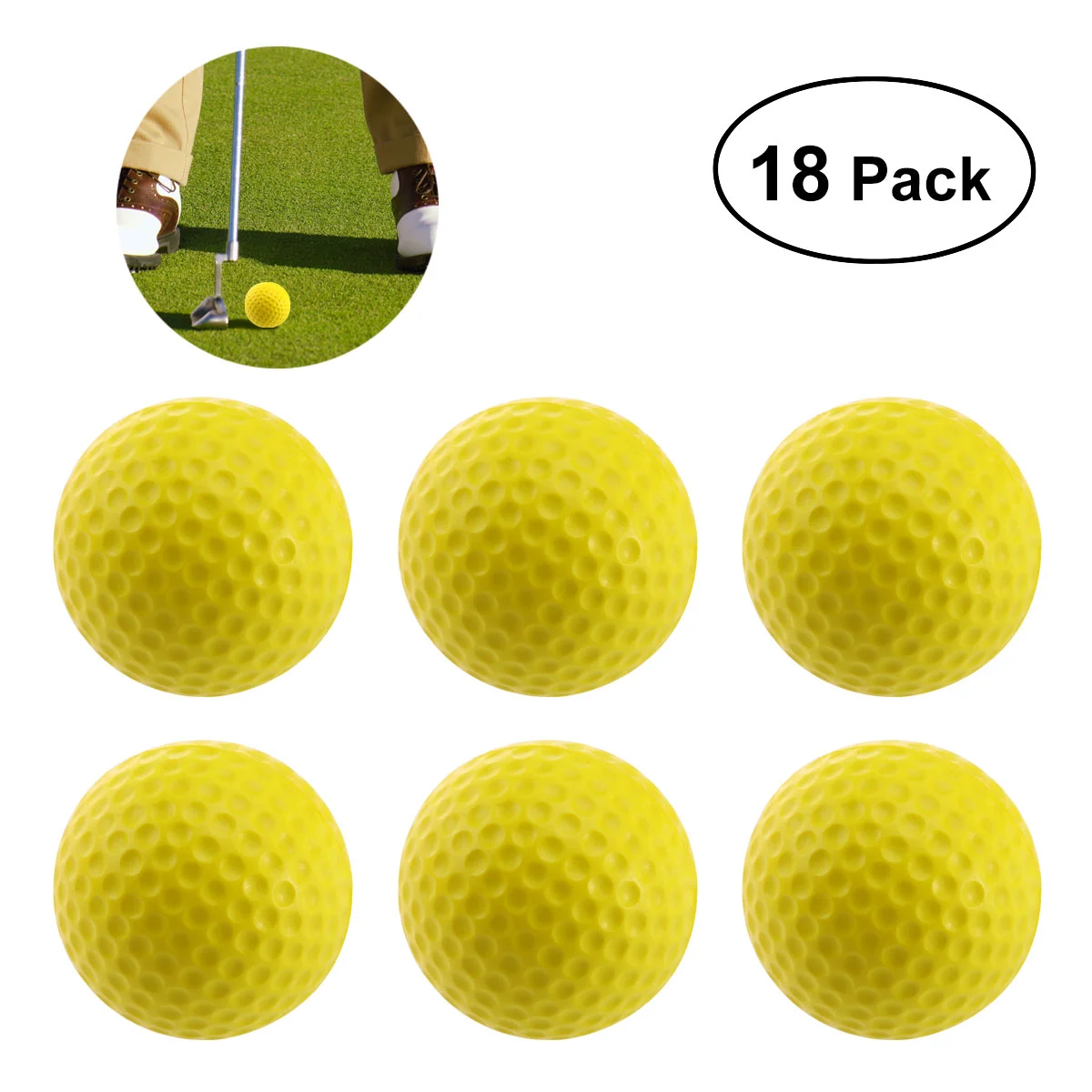

Тренировочные мячи для гольфа WINOMO, мягкие рифленые эластичные мягкие мячи для гольфа из пенопласта (желтые)