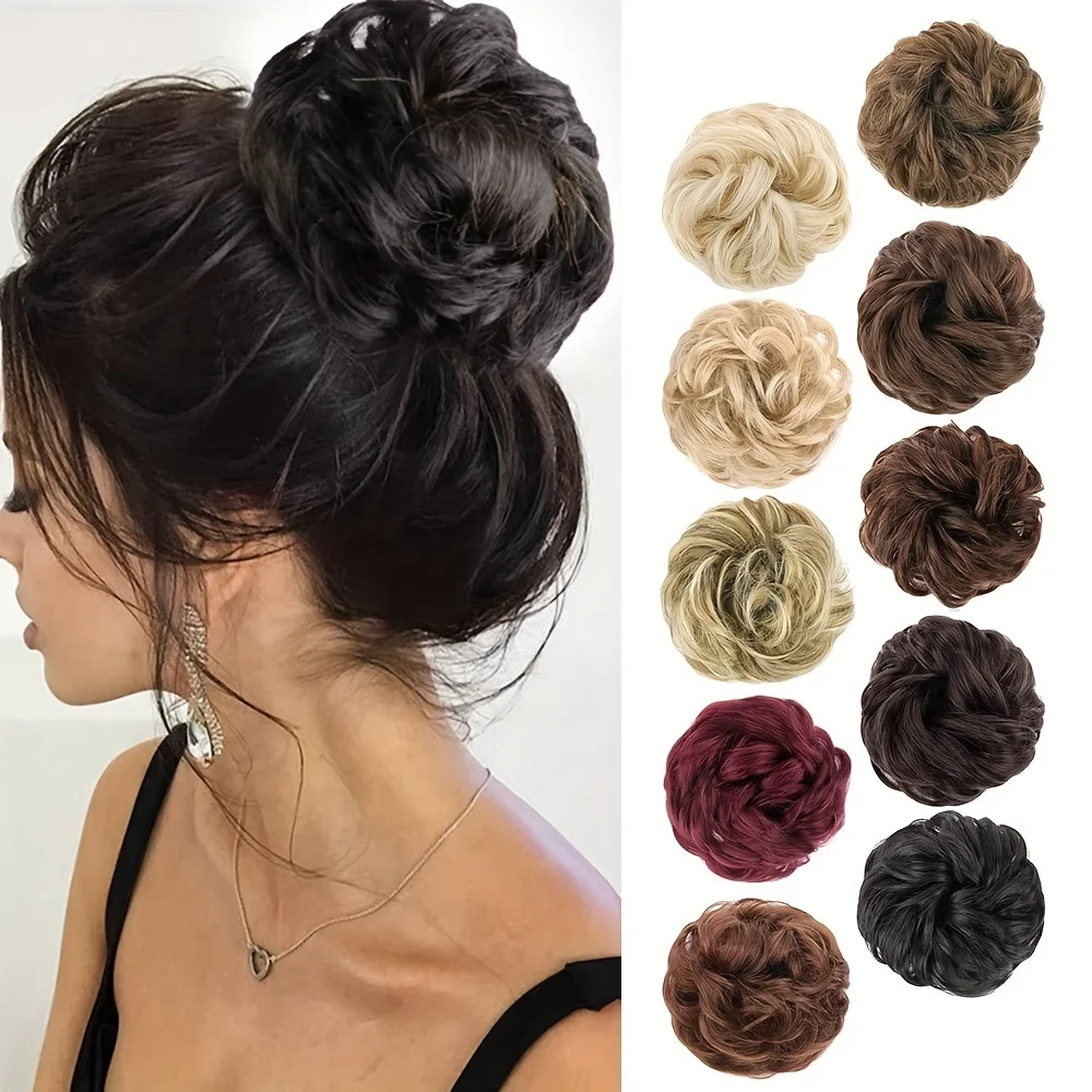 1PC Curly Wavy Messy Donut Updo hair Bun Synthetic Chignon wigs with Scrunchies Elastic Hair Rope For Daily Use Hair Accessories
1PC Curly Wavy Messy Donut Updo hair Bun Synthetic Chignon wigs with Scrunchies Elastic Hair Rope For Daily Use Hair Accessories