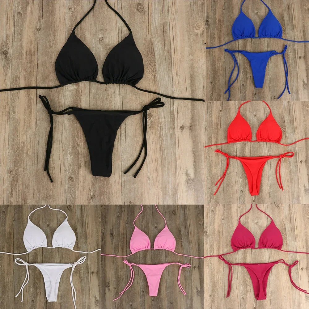 Sexy Women Quick Dry Thong Bikini Set Briefs & Bra Side Tie Swimsuit Bandage Style Brazilian Swimwear Low Rise Underwear Panties
Sexy Women Quick Dry Thong Bikini Set Briefs & Bra Side Tie Swimsuit Bandage Style Brazilian Swimwear Low Rise Underwear Panties