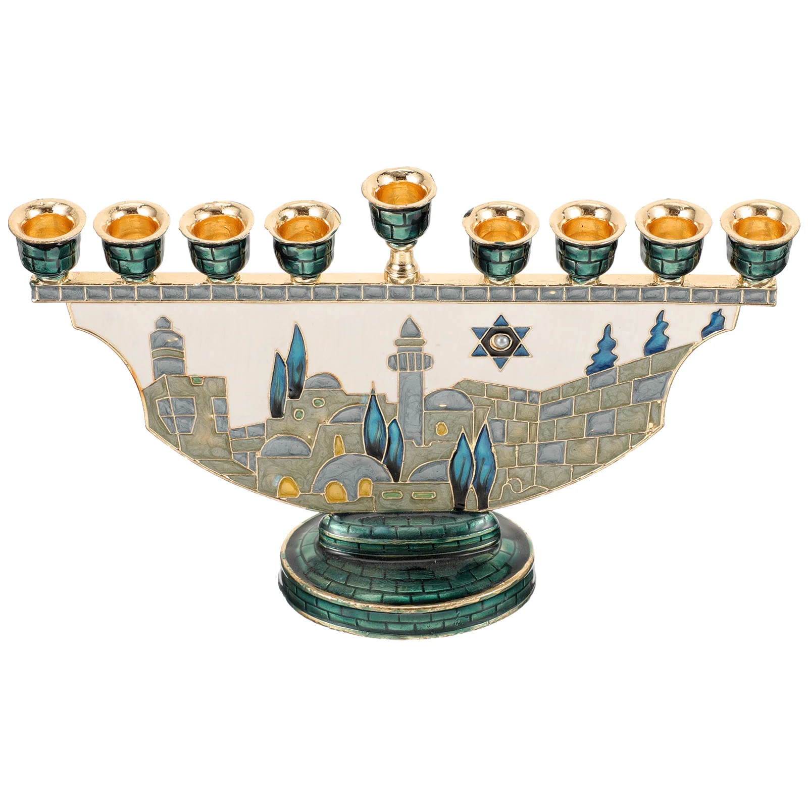 Jerusalem Candlestick Holders Conical Vintage Jewish Metal Hanukkah Religion
Jerusalem Candlestick Holders Conical Vintage Jewish Metal Hanukkah Religion