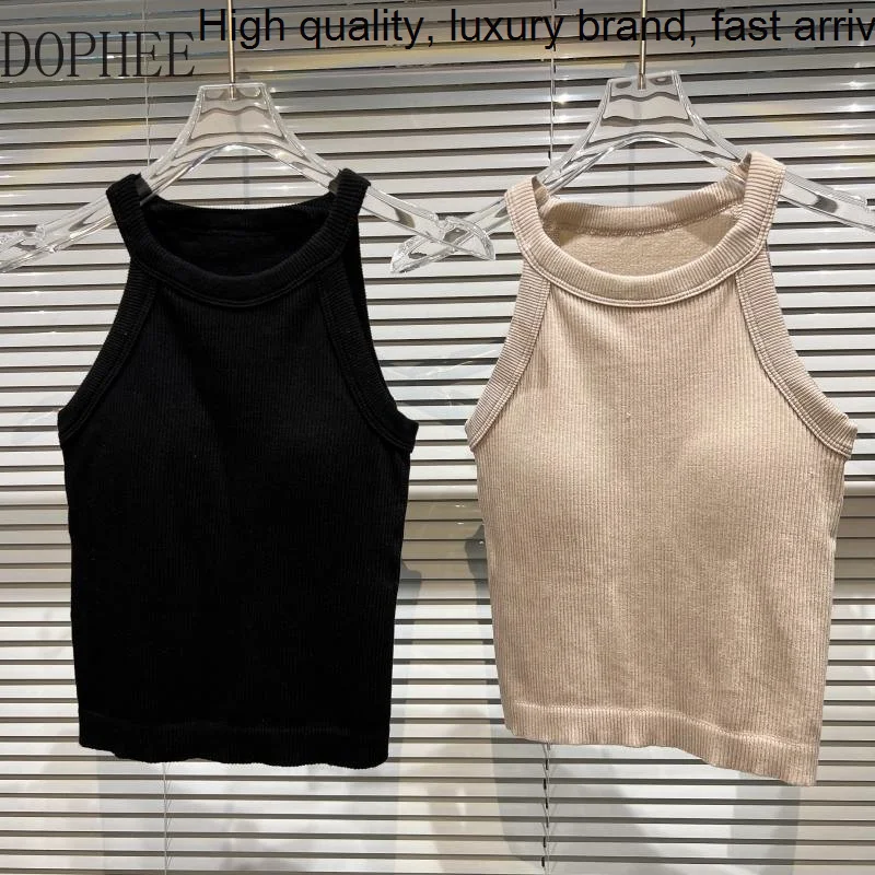 Autumn 2023 New Fashion Lady Solid Color Basic Tanks O-neck Slimming Pullovers Stretch Chest Pad Camisole Women Tank Tops Knit
Autumn 2023 New Fashion Lady Solid Color Basic Tanks O-neck Slimming Pullovers Stretch Chest Pad Camisole Women Tank Tops Knit