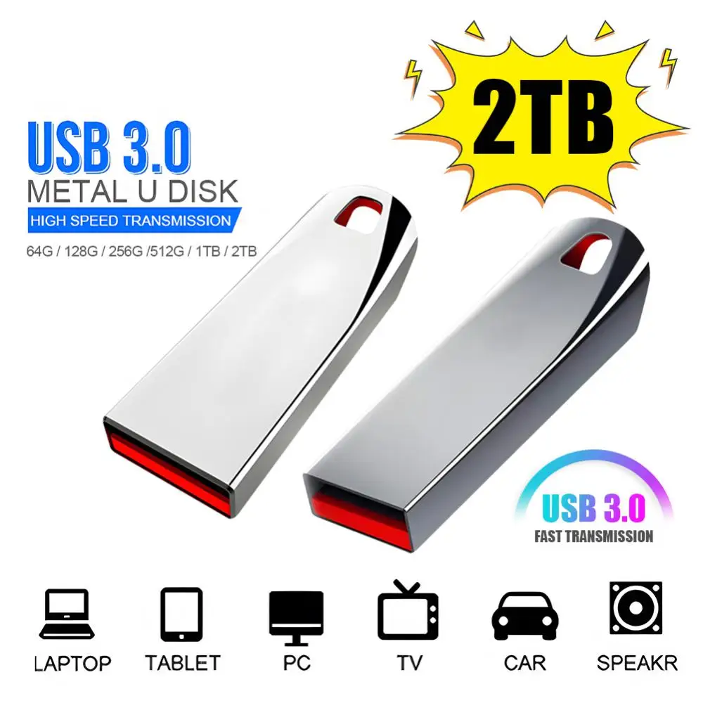 

Флэш-накопители Usb 3,0 2 ТБ, металлическая Флэшка высокой скорости, 1 ТБ, 512 ГБ, 256 ГБ, 128 ГБ, портативный Usb-накопитель, Водонепроницаемая Usb-Флэшка