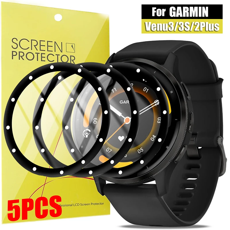 

3D Curved Screen Protectors Smartwatch Films for Garmin Venu3 3S Venu2 Plus Soft Clear Anti Scratch Protective Films for Garmin