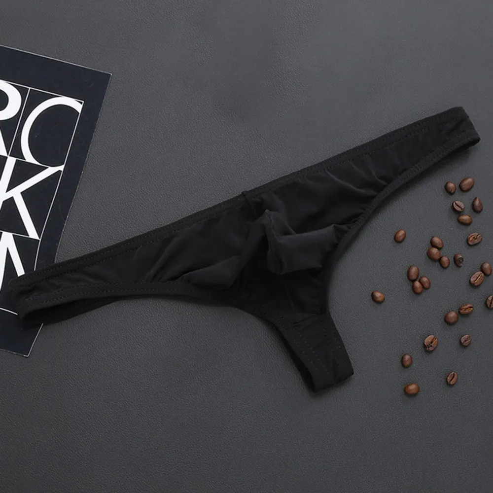 

Men Sexy Bikini Thong Low Rise See Through G-string Jockstrap Bulge Pouch T-back Underpants Solid Soft Briefs Breath Underwear