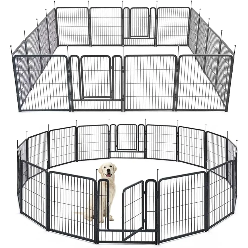 

Dog Playpens 8/16 Panels Dog Pen Outdoor Dog Fence Exercise Pen 40 Inch Height Pet Play Yard Gate With Doors Pet Playpen for RV