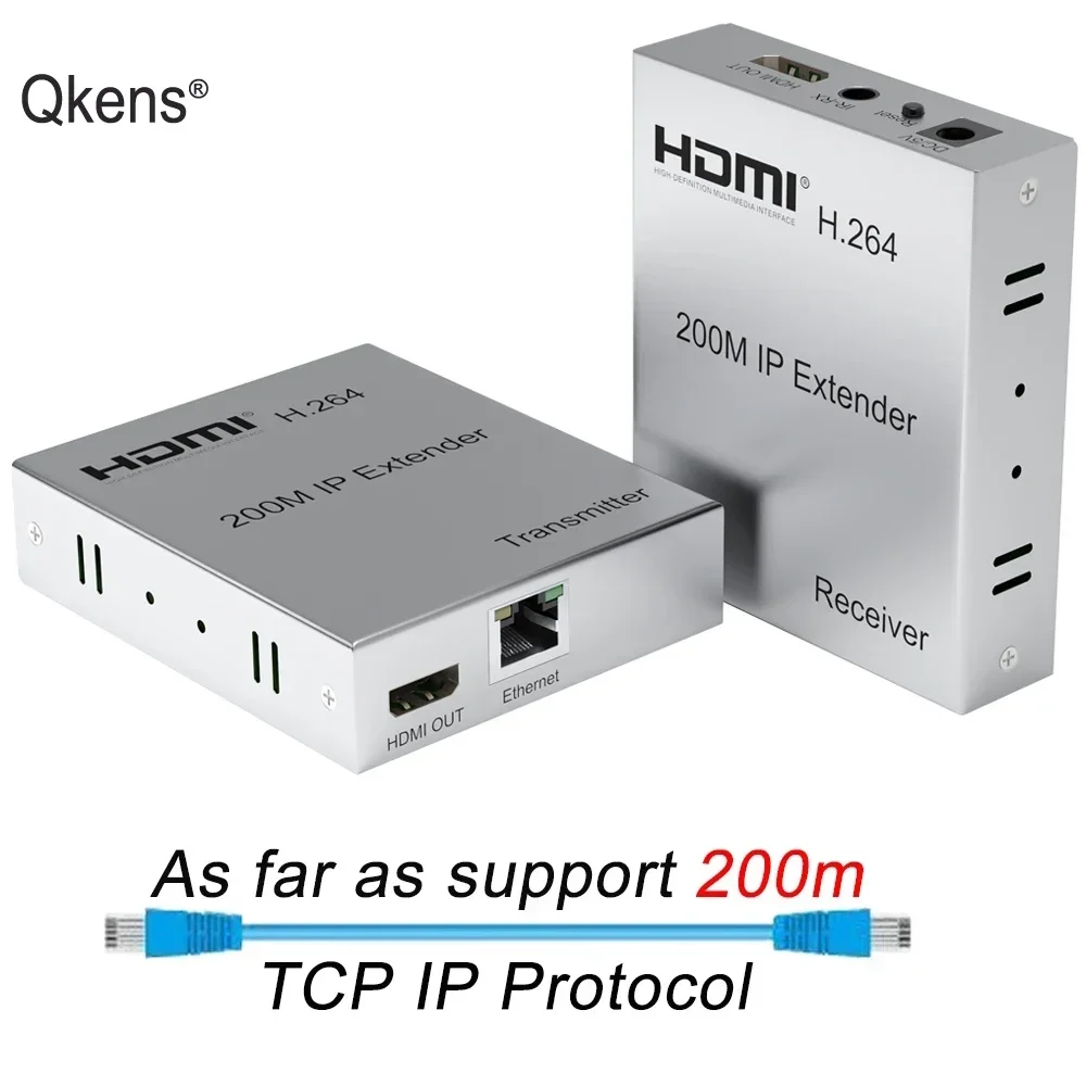 

200m IP HDMI Ethernet Extender Via CAT5e CAT6 RJ45 Network Cable 1080p Video Converter Transmitter Receiver for PS3 PS4 PC To TV