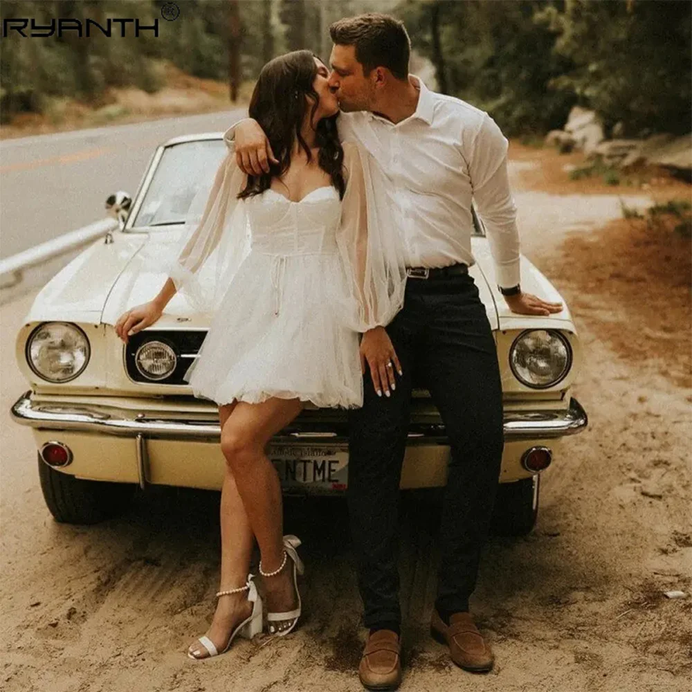 Ryanth Ivory Short Homecoming Dress Full Puff Sleeve Graduation Party Prom Gowns Evening Dress A-Line Tulle vestidos de gala
Ryanth Ivory Short Homecoming Dress Full Puff Sleeve Graduation Party Prom Gowns Evening Dress A-Line Tulle vestidos de gala