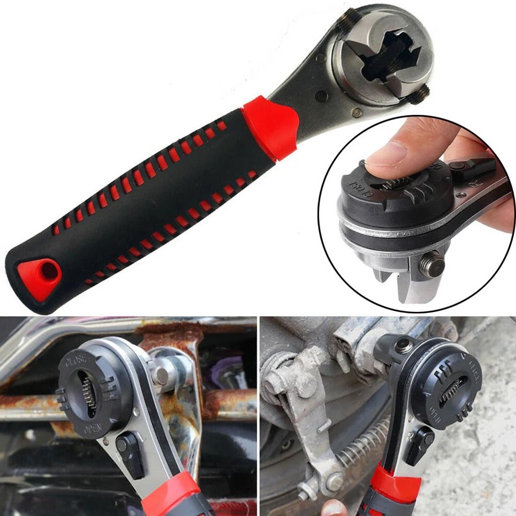 

Ratchet Torque Wrench Universal 6-22MM Sleeve Head Non-Slip Handle Adjustable Spanner Plumbing Pipe Mechanical Car Repair Tool