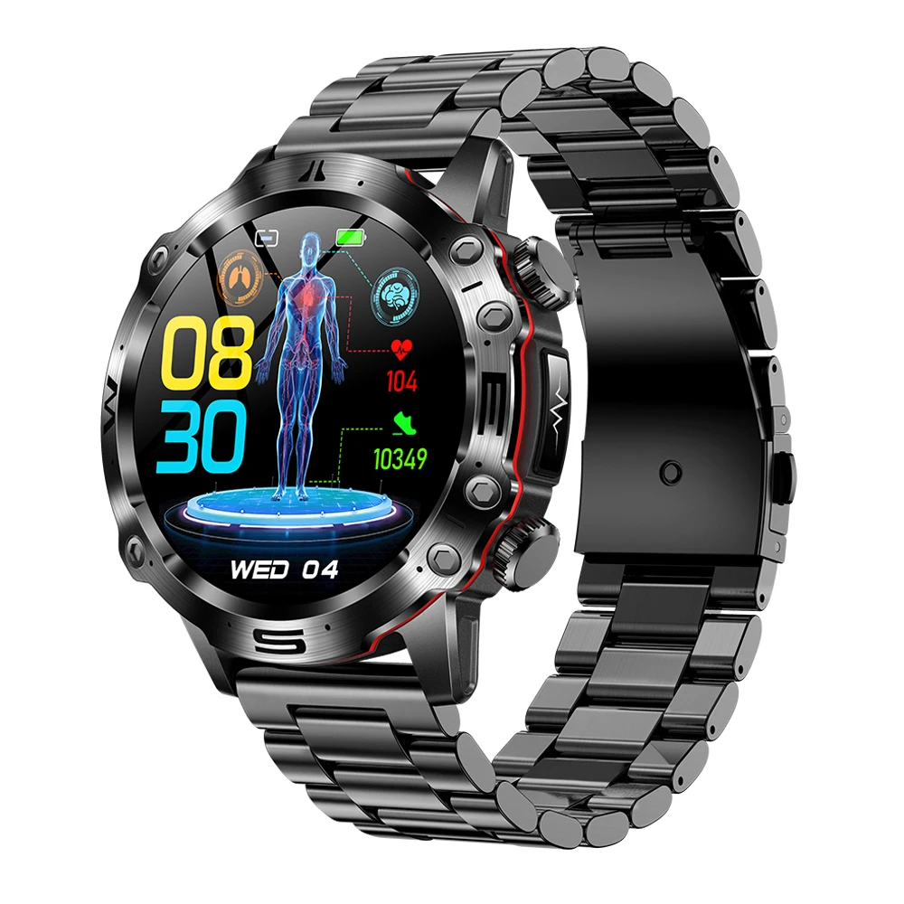 

466*466 AMOLED Screen Smart Watch Blood Sugar Pressure Health ECG Smartwatch SOS Bluetooth Call Waterproof Outdoor Sport Watch