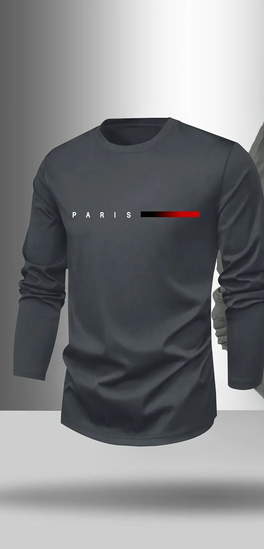 Conjunto de 2 Piezas para Hombre, Primavera y Otoño, Camiseta de Manga Larga con Cuello Redondo y Estampado de Letras de París, Pantalones Deportivos Casuales para Exteriores Conjunto de 2 Piezas para Hombre, Primavera y Otoño, Camiseta de Manga Larga con Cuello Redondo y Estampado de Letras de París, Pantalones Deportivos Casuales para Exteriores