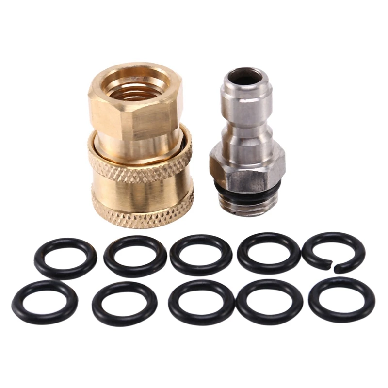 Pressure Washer Adapter Set,1/4 Inch Quick Disconnect Kit With 40 Pack O-Ring.5000 Psi
Pressure Washer Adapter Set,1/4 Inch Quick Disconnect Kit With 40 Pack O-Ring.5000 Psi