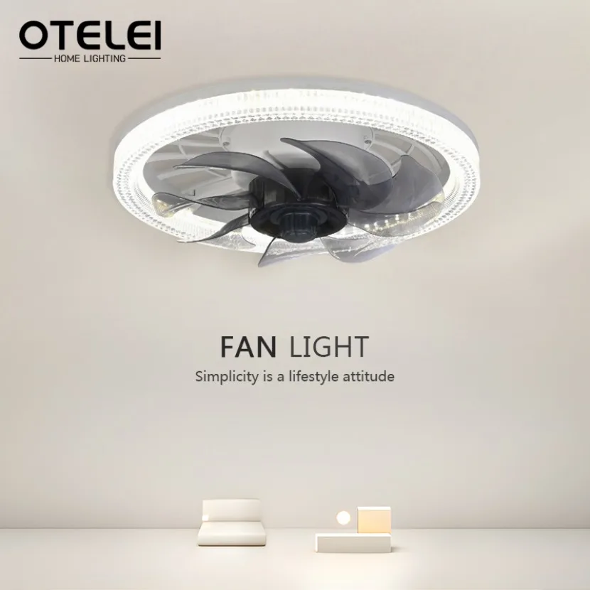 

LED E27 Fan Light with Remote Control Dimmable Household Strong Wind Silent 85-265V Indoor Decorative Ceiling Fan