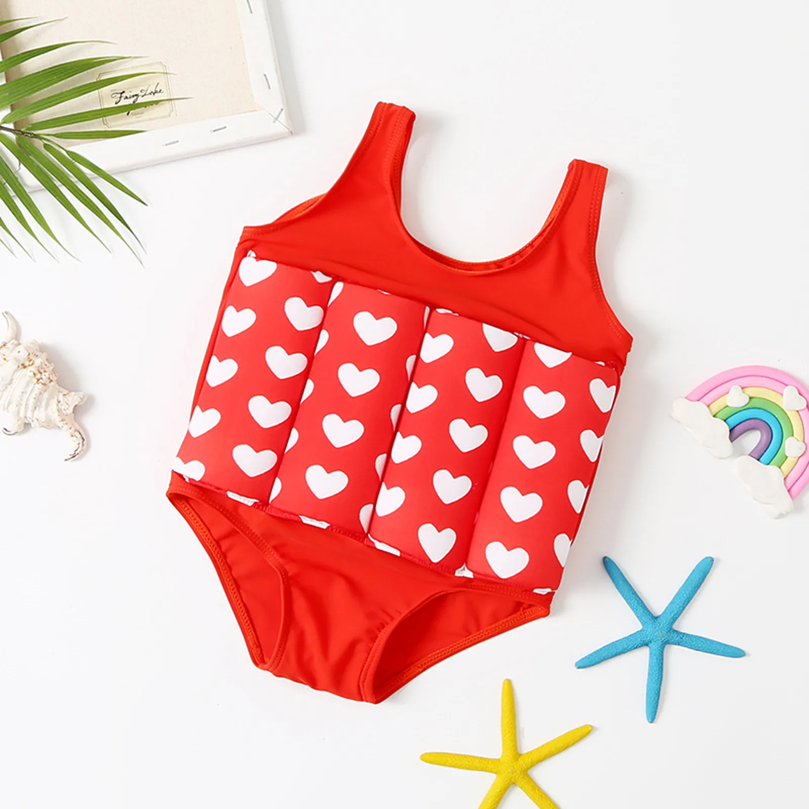 

Little Girl Cow Swimsuit Baby Float Suit Toddler Floating Swimsuit Removable Buoyancy Sticks For Girls Girls Swimwear 6x