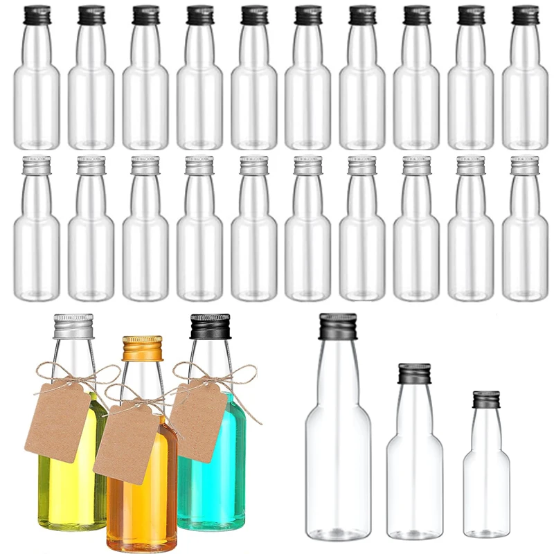 

Пустые пластиковые стандартные бутылки, многоразовые контейнеры для напитков для вина, сока, напитков, масла, приправ, 30 шт., 30-150 мл