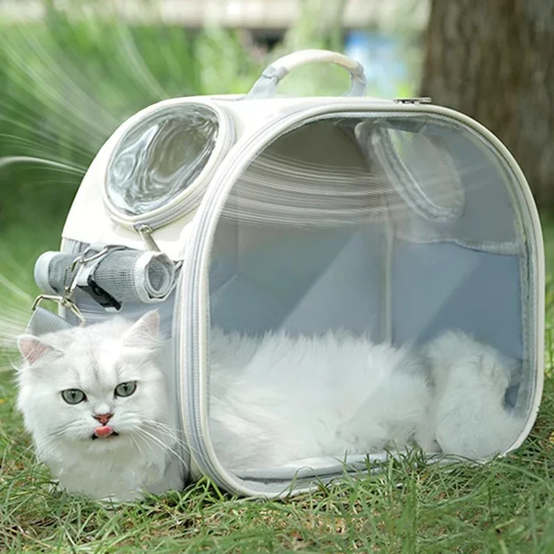

Pet Cat Backpack Astronaut Transparent Carrying Bag Puppy For Cat Breathable Kitten Outdoor Bags Space Capsule Cats Package
