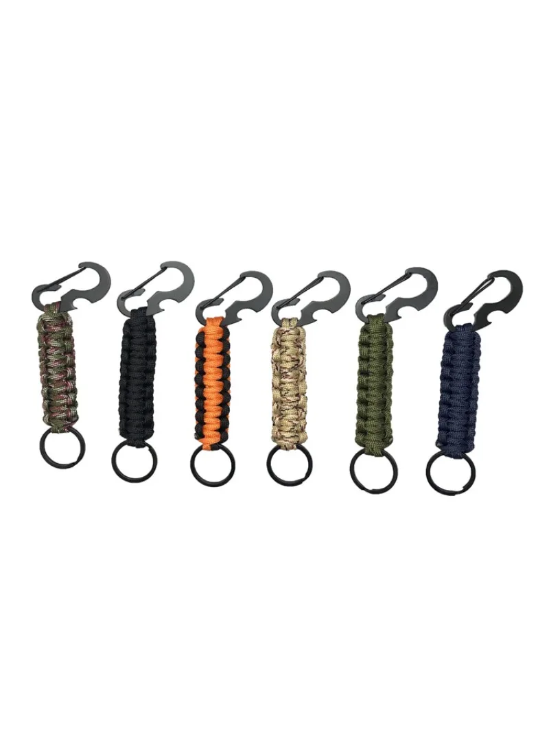 

1PC Outdoor Keychain Ring Camping Carabiner Paracord Cord Rope Camping Survival Kit Emergency Knot Bottle Opener Tool