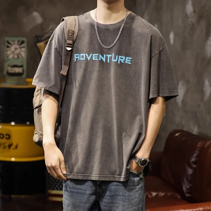 Повседневная футболка wash to do old American retro high street с коротким рукавом, мужская летняя Модная брендовая свободная футболка
Повседневная футболка wash to do old American retro high street с коротким рукавом, мужская летняя Модная брендовая свободная футболка