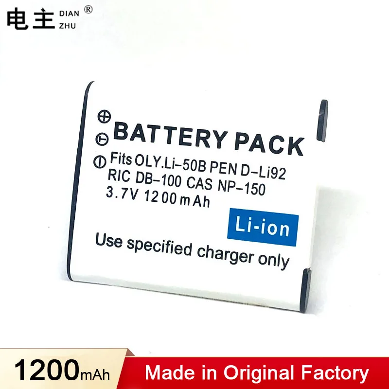 Li-50B D-Li92 CNP150 DB100 Battery for Olympus Pentax Casio RICOH u6020 XZ10 800UZ VR370 VH520 VG190 TG860 SZ31 8010 SH25 SH21
Li-50B D-Li92 CNP150 DB100 Battery for Olympus Pentax Casio RICOH u6020 XZ10 800UZ VR370 VH520 VG190 TG860 SZ31 8010 SH25 SH21