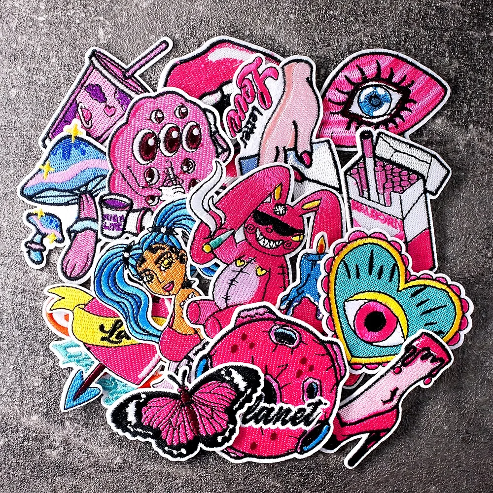16Pcs/Lot Pink Rabbit Mushroom Eyes Heart Patches Embroidery Applique Ironing Clothing Sewing Supplies Decorative Badges Patch
16Pcs/Lot Pink Rabbit Mushroom Eyes Heart Patches Embroidery Applique Ironing Clothing Sewing Supplies Decorative Badges Patch