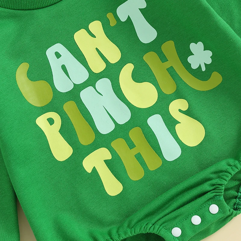 

Toddler Baby Girl Boy My First Saint Patricks Day Can t Pinch This Letter Print Green Romper Clover Spring Clothes