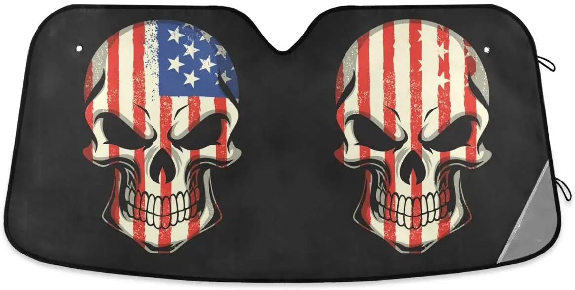 American Flag Painted On Skull Car Windshield Sunshade Foldable Reflective Sun Shade Blocks UV Rays
American Flag Painted On Skull Car Windshield Sunshade Foldable Reflective Sun Shade Blocks UV Rays