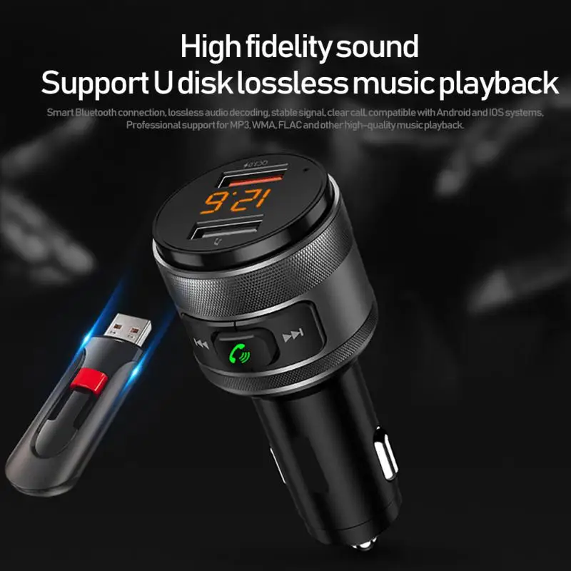 

Car Bluetooth Player Hands-free C57 Automobile Car Charger Multifunctional Voltage Detection Chip Car Accessories Fm Transmitter