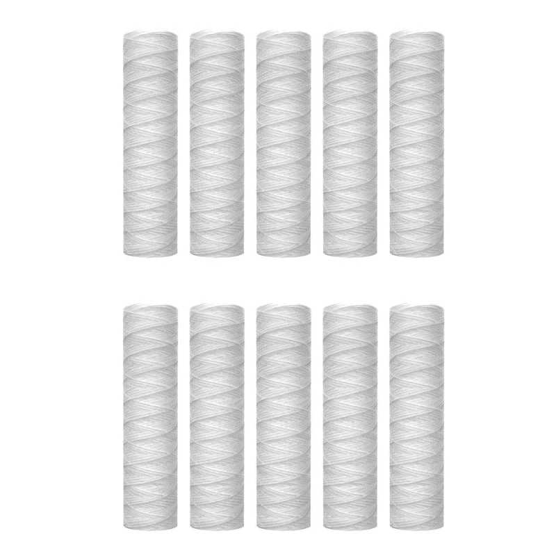 10Pc 20 Micrometre 10X2.5 Inch String Wound Sediment Water Filter,Whole House Sediment Filtration, For RO Unit
10Pc 20 Micrometre 10X2.5 Inch String Wound Sediment Water Filter,Whole House Sediment Filtration, For RO Unit