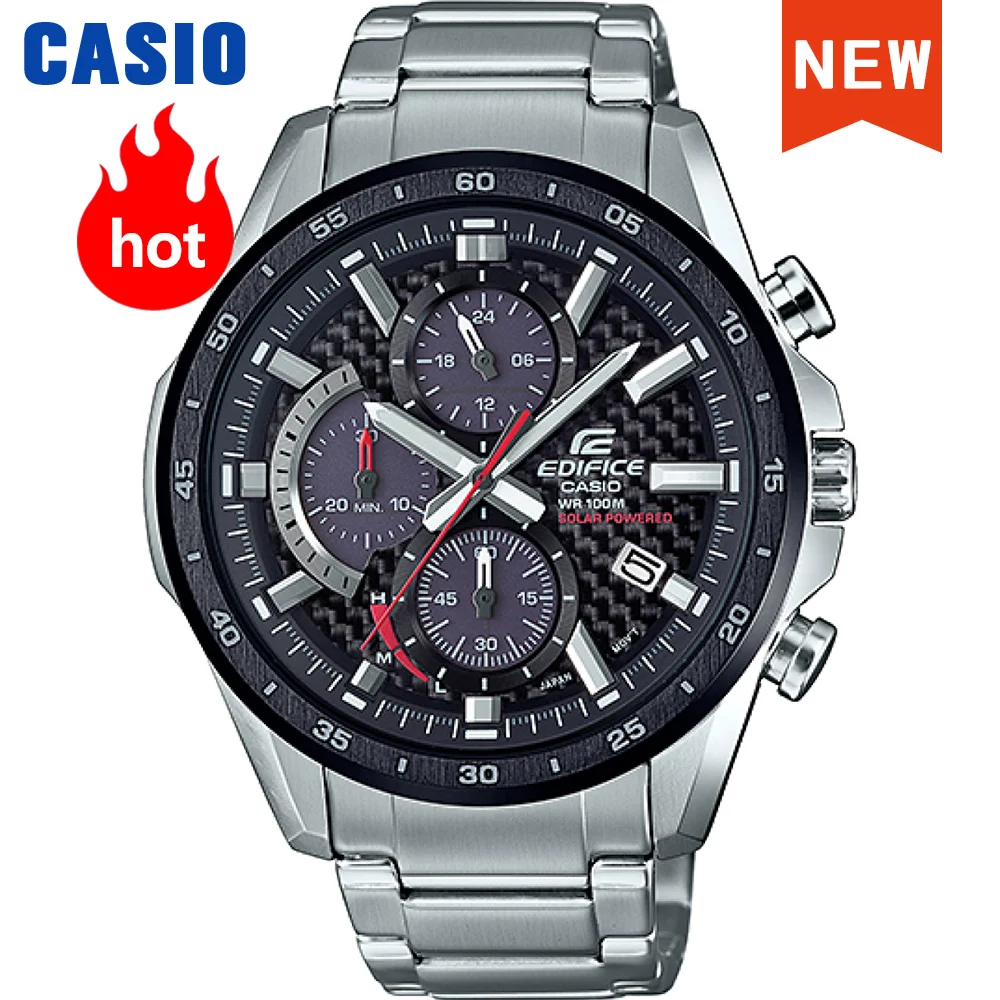 

Casio watch for men Edifice brand Eco-Drive Large Dial Three-Eye Chronograph Racing Watch Business fashions EF reloj hombre