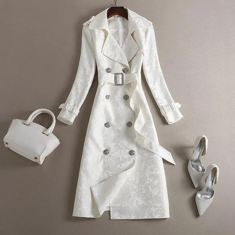 Trench Coat Women 2022 Autumn Winter Fashion Slim Temperament Waist Windbreaker Jacket Female Large Size Long Jacquard Outerwear
Trench Coat Women 2022 Autumn Winter Fashion Slim Temperament Waist Windbreaker Jacket Female Large Size Long Jacquard Outerwear