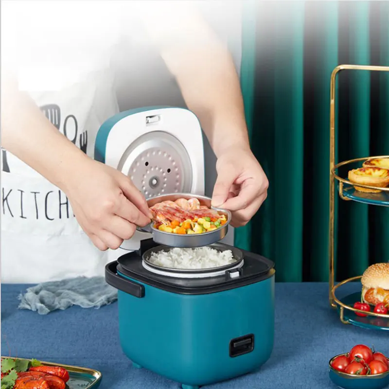 

1.2L 200W Mini Electric Rice Cooker Multifunctional Food Cookers With Removable Nonstick Pot For Rice Soups Stews Grains