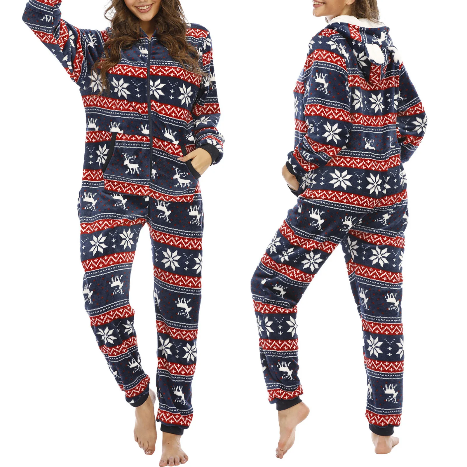 Christmas Pajamas Women'S Long Jumpsuits Sexy Deep V-Neck Long Sleeve Home Wear Adult Onesie Female Winter Warm Pajama Nightie
Christmas Pajamas Women'S Long Jumpsuits Sexy Deep V-Neck Long Sleeve Home Wear Adult Onesie Female Winter Warm Pajama Nightie
