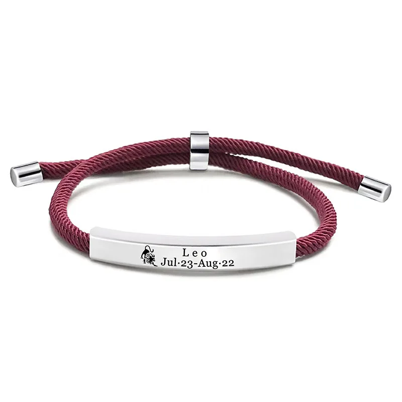 New In Unisex Simple Stainless Steel Constellation Bracelet Adjustable Red Rope 2023 Christmas Gifts For Men And Women
New In Unisex Simple Stainless Steel Constellation Bracelet Adjustable Red Rope 2023 Christmas Gifts For Men And Women