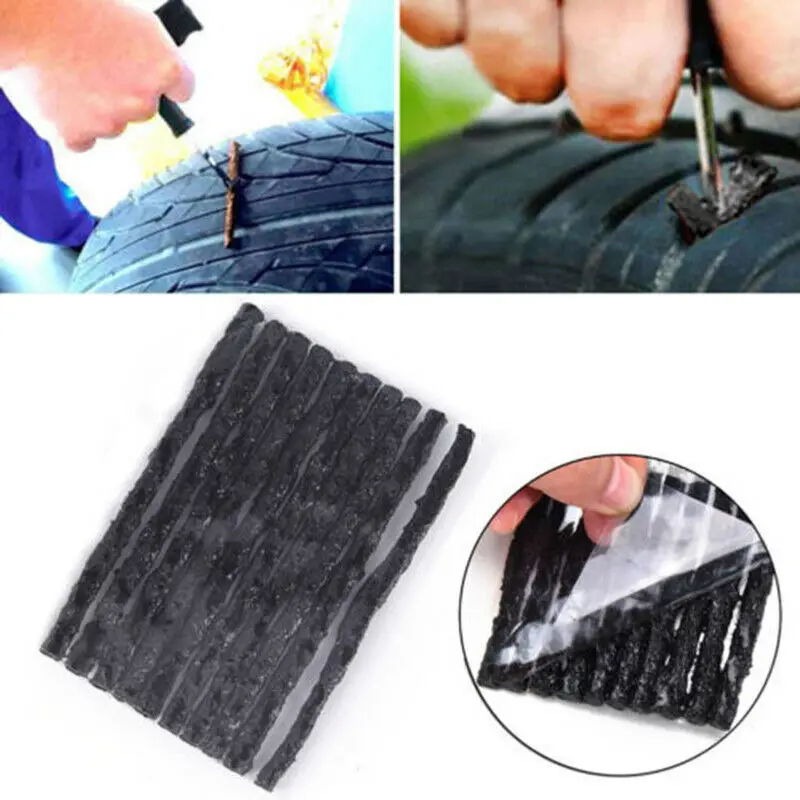

50/100Pcs Tubeless Tire Repair Strips Stiring Glue For Tyre Puncture Emergency Car Motorcycle Bike Tyre Repairing Rubber Strips