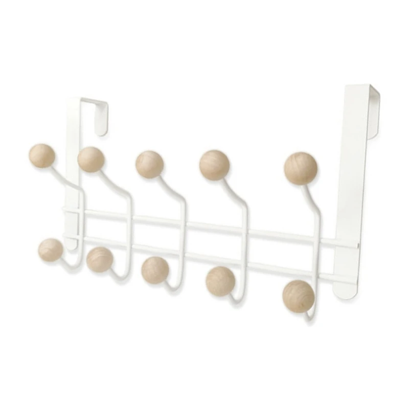 5 Hooks Over Door Hanger With Wooden Balls, Multi Functional Modern Design For Home Entrance Wardrobe Bathroom
5 Hooks Over Door Hanger With Wooden Balls, Multi Functional Modern Design For Home Entrance Wardrobe Bathroom