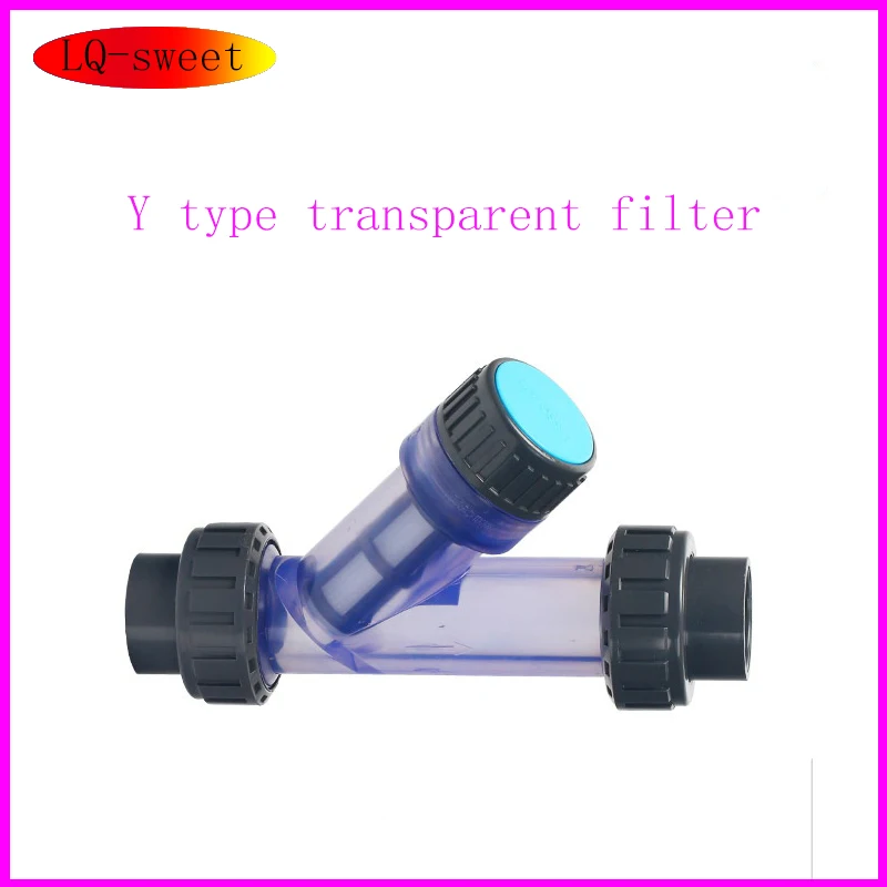 

Filter UPVC Plastic Pipe Household Drinking Water Pipe Cleaner Filter Y Type Transparent Water Purifier 1Pcs