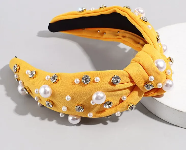 Vintage Pearl Crystal Baroque Head Band Hair Fabric Knotted Band Wide Brim Beaded Solid Color Headhoop Women Hair Accessories
Vintage Pearl Crystal Baroque Head Band Hair Fabric Knotted Band Wide Brim Beaded Solid Color Headhoop Women Hair Accessories