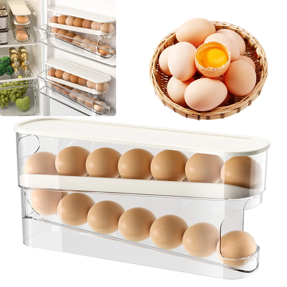 Automatic Scrolling Egg Holder with Lid Refrigerator Rolling Egg Holder Automatic 12 Count Egg Dispenser for Fridge Refrigerator: 3 - 5 Days Free Delivery Only UK Automatic Scrolling Egg Holder with Lid Refrigerator Rolling Egg Holder Automatic 12 Count Egg Dispenser for Fridge Refrigerator: 3 - 5 Days Free Delivery Only UK