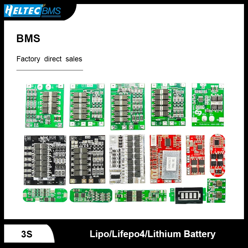 

BMS 3.2V 3.7V 3S BMS 1.2A/1.3A 10A 15A 20A 30A 40A 50A 60A 100A 18650 Lipo/Lifepo4/Lithium Battery protection board