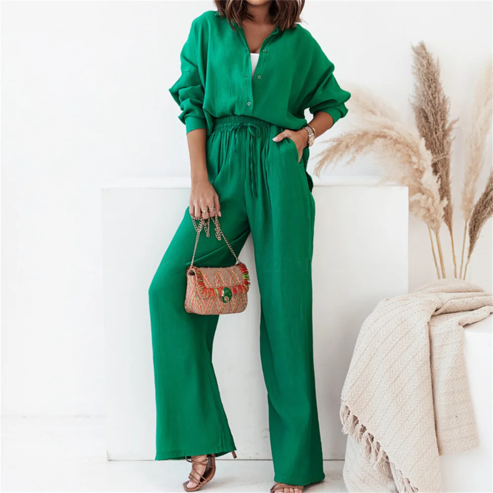 2023 New Women's Suit Spring Summer Elegant Cotton Long Sleeve Loose Shirts+Pants Suits Fashion Casual Y2k 2 Piece Set Outfits
2023 New Women's Suit Spring Summer Elegant Cotton Long Sleeve Loose Shirts+Pants Suits Fashion Casual Y2k 2 Piece Set Outfits