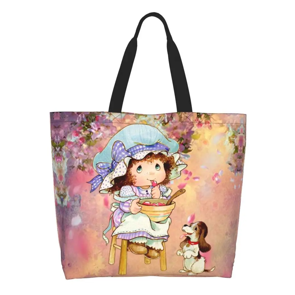 Custom Kawaii Sarah Kay Shopping Canvas Bags Women Portable Large Capacity Groceries Girl Roses And Watering Tote Shopper Bags 51 S07026fe59bc440108fa6434cc398318cT
