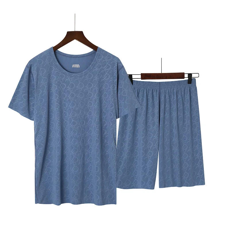 Mens Summer Ice Silk Sleepwear Short Sleeves Pajamas Set Casual Loungewear Pajamas for Man Pullover Big Size L-6XL Nightwear
Mens Summer Ice Silk Sleepwear Short Sleeves Pajamas Set Casual Loungewear Pajamas for Man Pullover Big Size L-6XL Nightwear