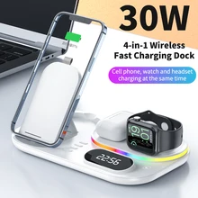 30W 4 in 1 Wireless Charger Qi Fast charging Stand for iPhone 13 12 11 Pro Max X 8 Plus Xiaomi Huawei Samsung For Airpods Watch
30W 4 in 1 Wireless Charger Qi Fast charging Stand for iPhone 13 12 11 Pro Max X 8 Plus Xiaomi Huawei Samsung For Airpods Watch