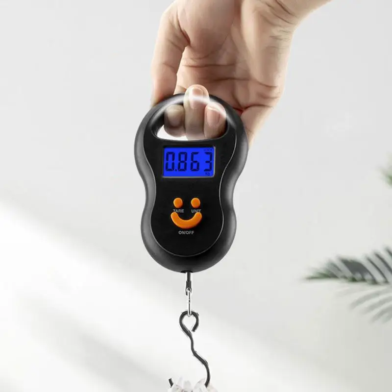 

Electronic 50Kg 10g Hanging Scale LCD Kitchen Digital Scale BackLight Fishing Weights Pocket Scale Travel Luggage Scales