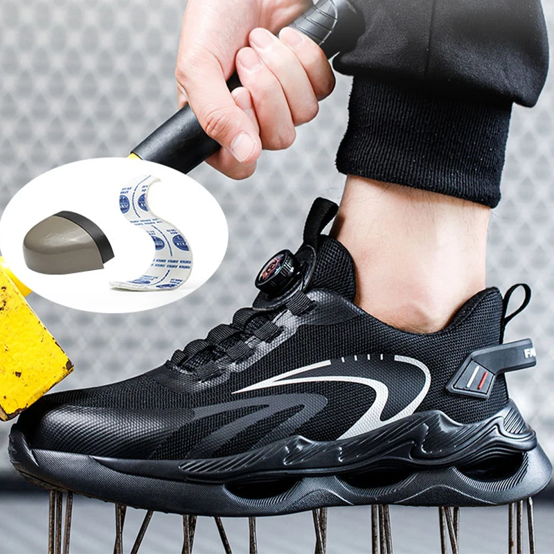 Safety Shoes Men Steel toe Work Sneakers Wire Rotary Buckle Anti-smash ergonomic design Indestructible Construction Boots Male
Safety Shoes Men Steel toe Work Sneakers Wire Rotary Buckle Anti-smash ergonomic design Indestructible Construction Boots Male