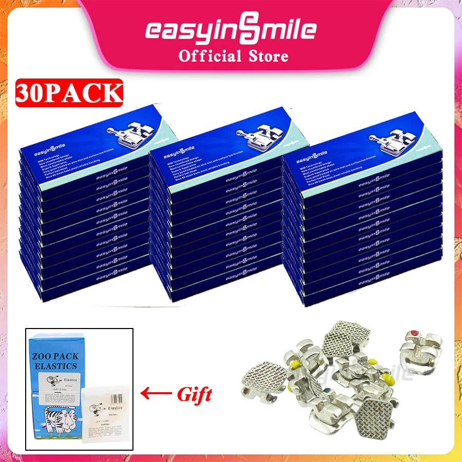 

30pACKS Easyinsmile Dental Material for Metal Orhto Bracket Mini Braces Roth / MBT 345 022 Newest Type High Quality