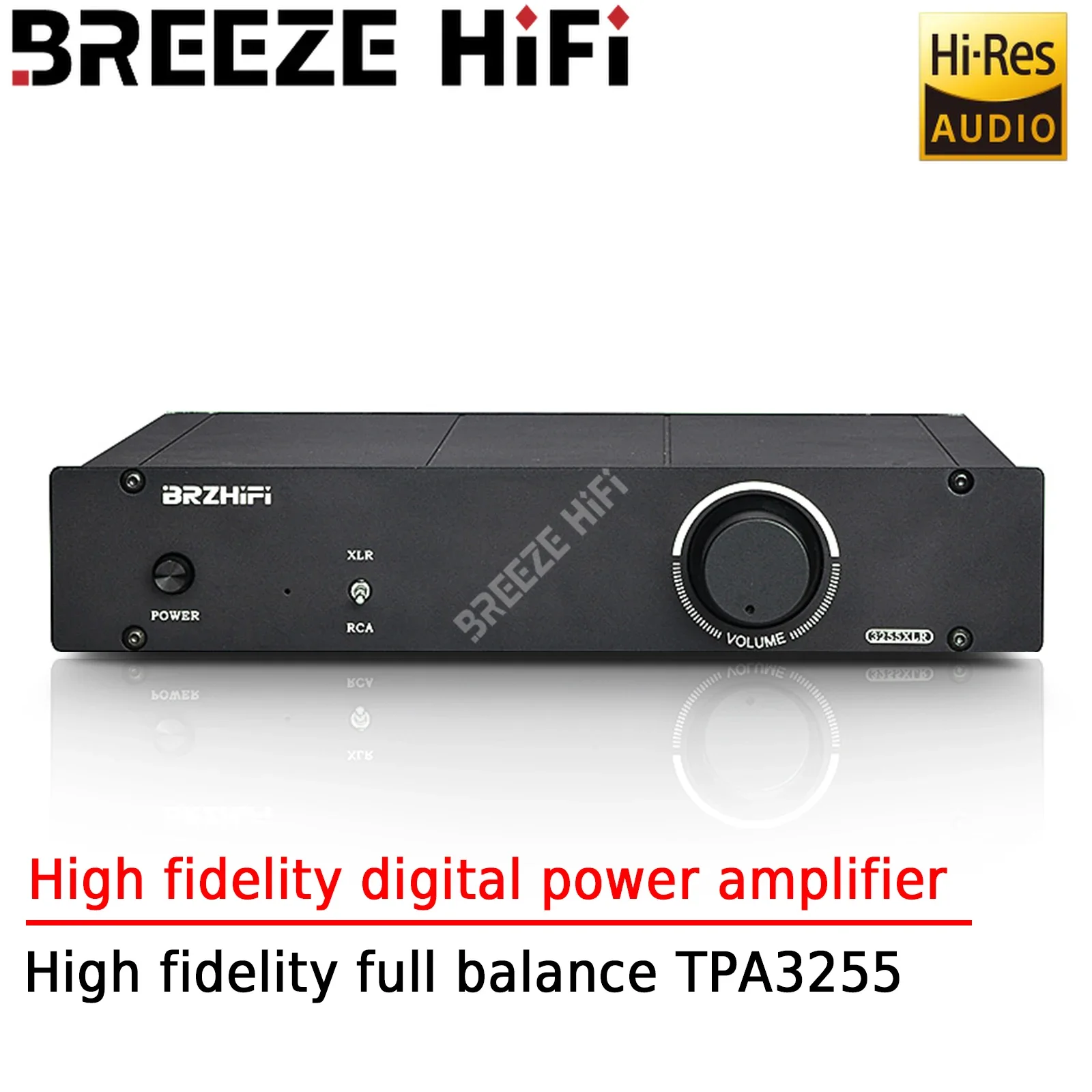 

BREEZE HIFI 300w*2 High Power Fully Balanced TPA3255 Stereo Digital Power Amplifier High Fidelity Ultra Low Distortion