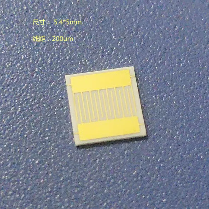 

200um Interdigital Gold Electrode 5x5.4 Capacitive Array Ceramic Circuit Biological Gas Humidity Sensor Chip Section