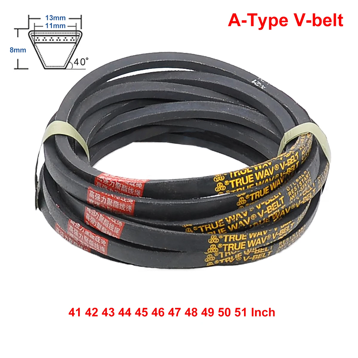 A Type V-belt Triangle Belt A-41/42/43/44/45/46/47/48/49/50/51 inches Industrial Agricultural Equipment Transmission Belt
A Type V-belt Triangle Belt A-41/42/43/44/45/46/47/48/49/50/51 inches Industrial Agricultural Equipment Transmission Belt