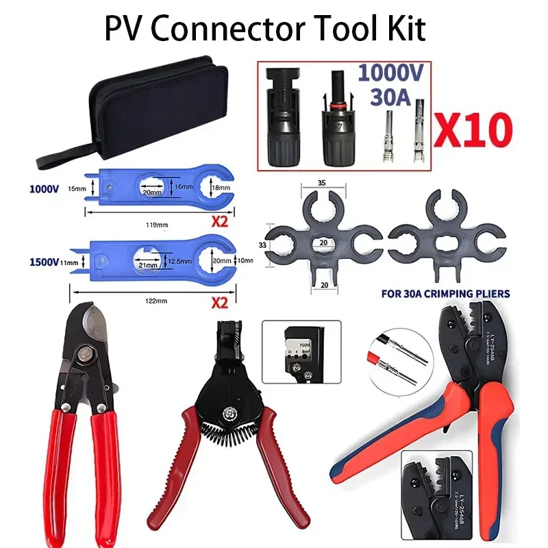 

Solar Crimper Tool-Solar Panel Cable Installation Kit with Solar Crimper,Spanner Wrench Tool for AWG14-10 2.5/4/6mm² PV Cable